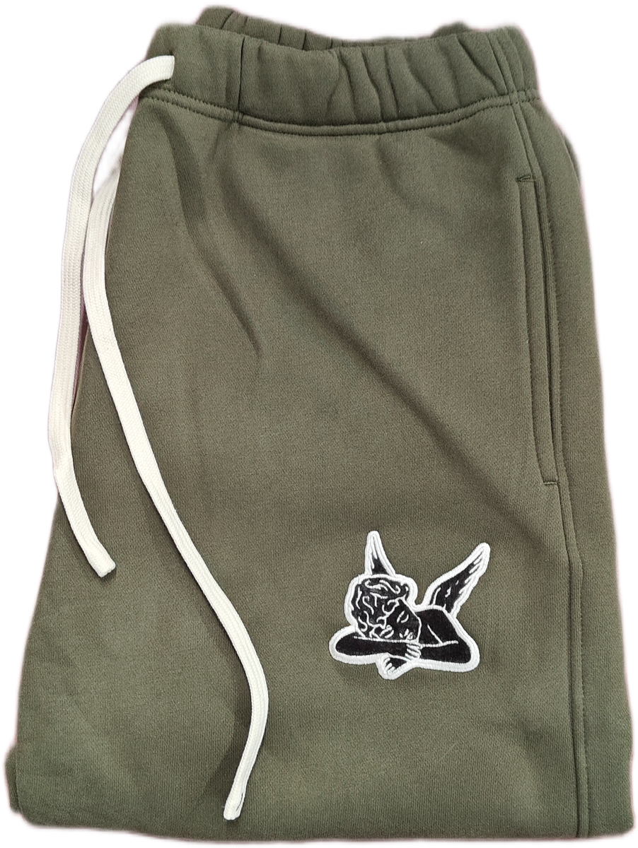 Saint Relaxed Heavyweight Brushed Khaki Patch Khaki Joggers