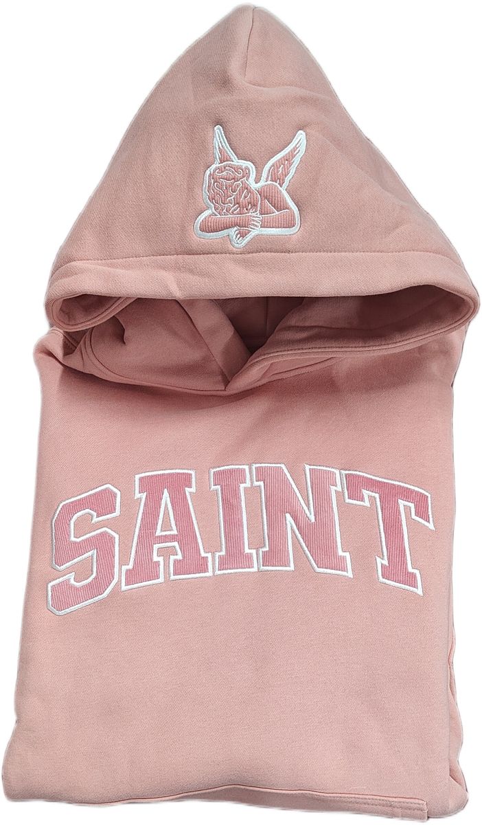 Saint Heavyweight Brushed Pink Patch Dusty Pink Hoodie