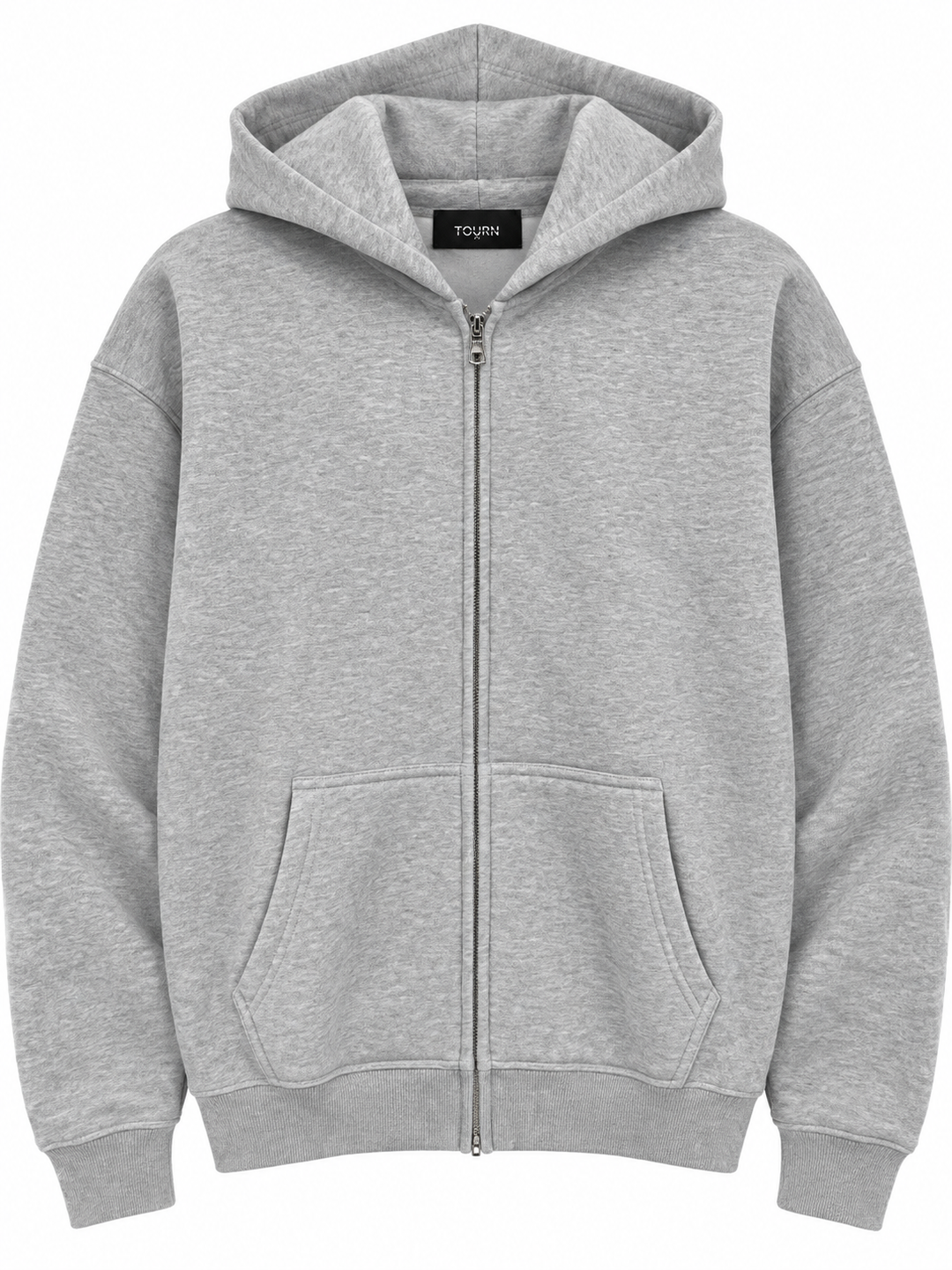 Saint Heavyweight Brushed Zip-Up Varsity Ash