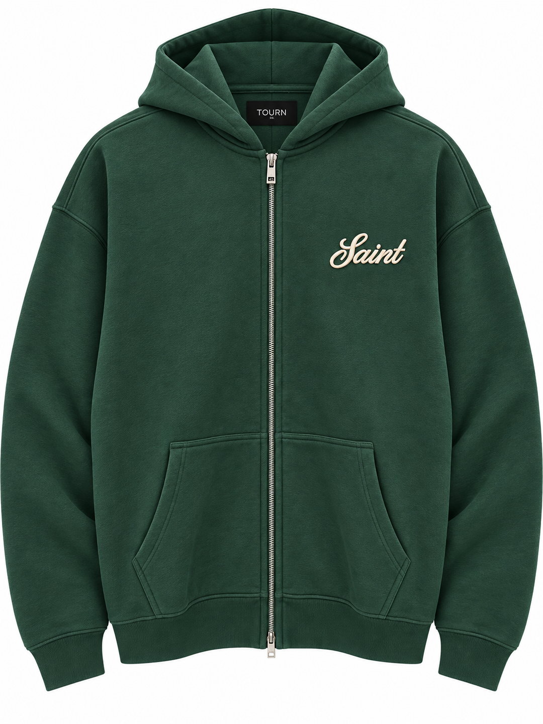 Saint Heavyweight Brushed Zip-Up Evergreen