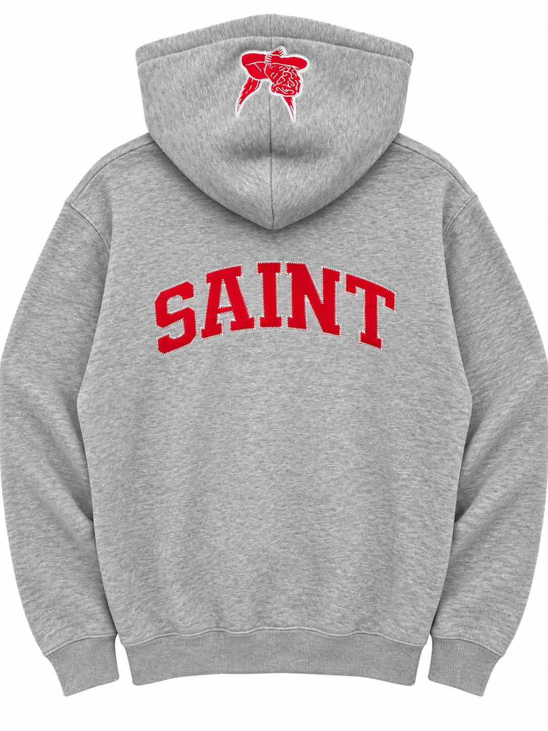 Saint Heavyweight Brushed Zip-Up Varsity Ash