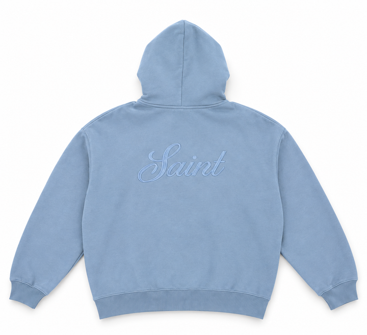 Saint Heavyweight Brushed Zip-Up Light Blue