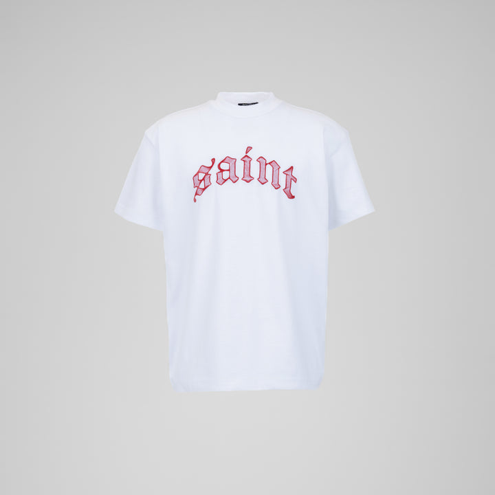 Saint Heavyweight Red Embroidery White Tee