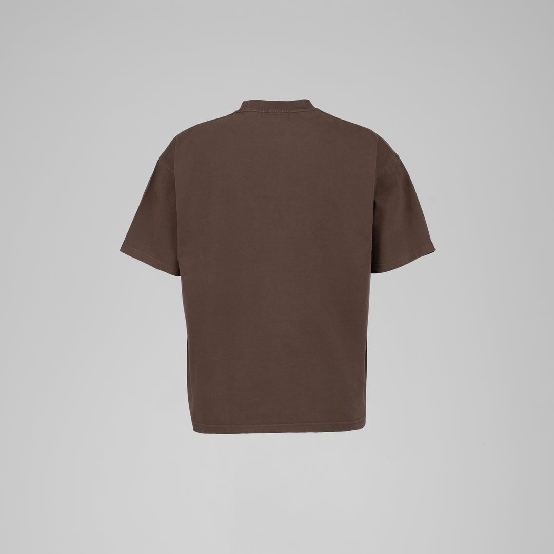 Saint Heavyweight White Embroidery Mocha Tee