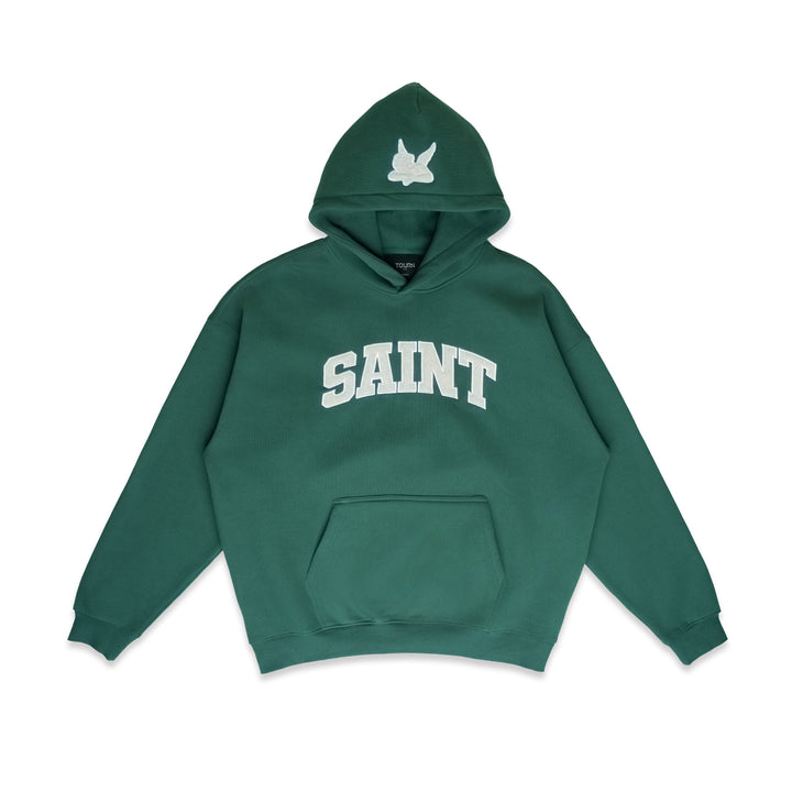 Saint x Ana Cruz Heavyweight Brushed Hoodie Evergreen Cream