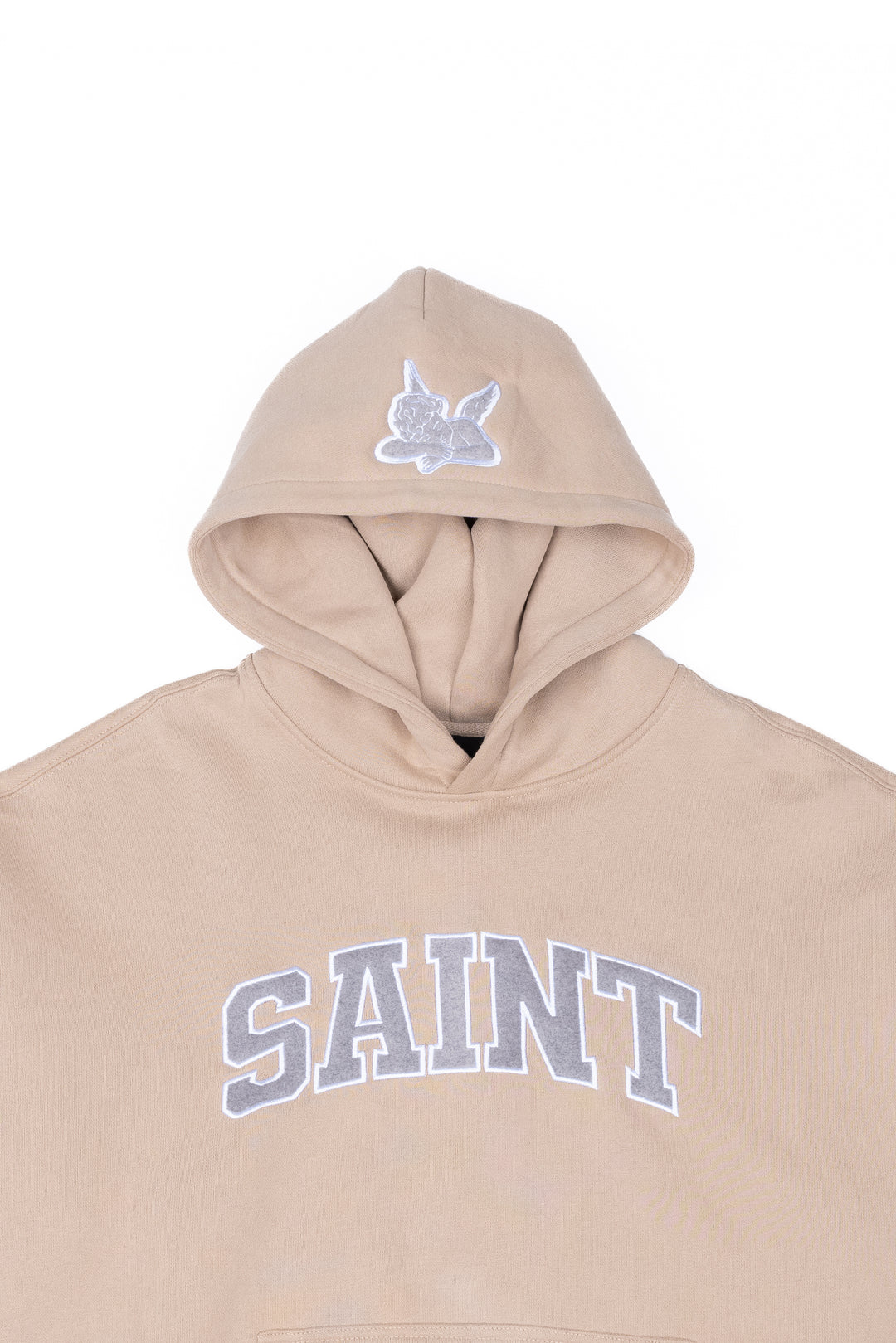 Saint X UGB Heavyweight Brushed Gray Patch Apricot Hoodie