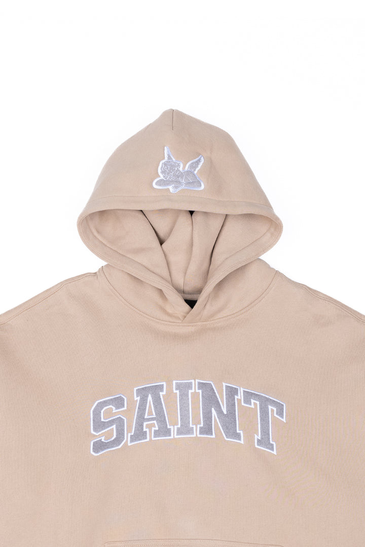 Saint X UGB Heavyweight Brushed Gray Patch Apricot Hoodie