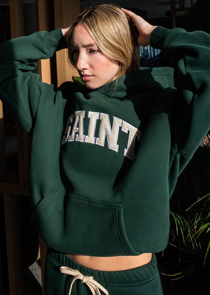 Saint x Ana Cruz Heavyweight Brushed Hoodie Evergreen Cream