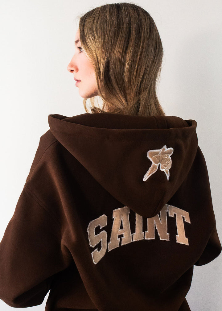 Saint Heavyweight Brushed Zip-Up Warm Cocoa
