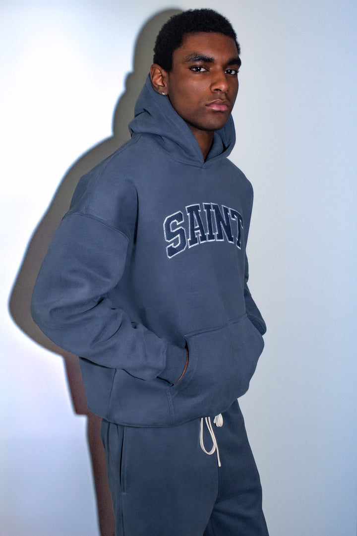 Saint Heavyweight Brushed Hoodie Aegean