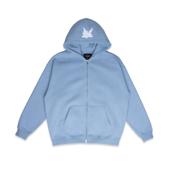 Saint Heavyweight Brushed Zip-Up Azure