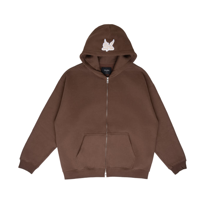 Saint Heavyweight Brushed Zip-Up Warm Cocoa