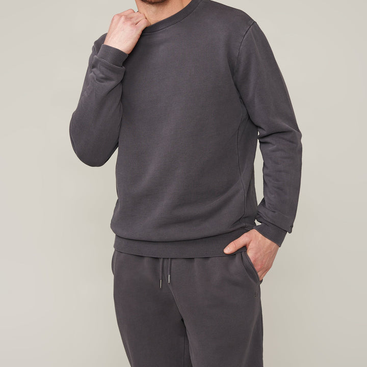 Blake French Terry Dark Stone Crewneck