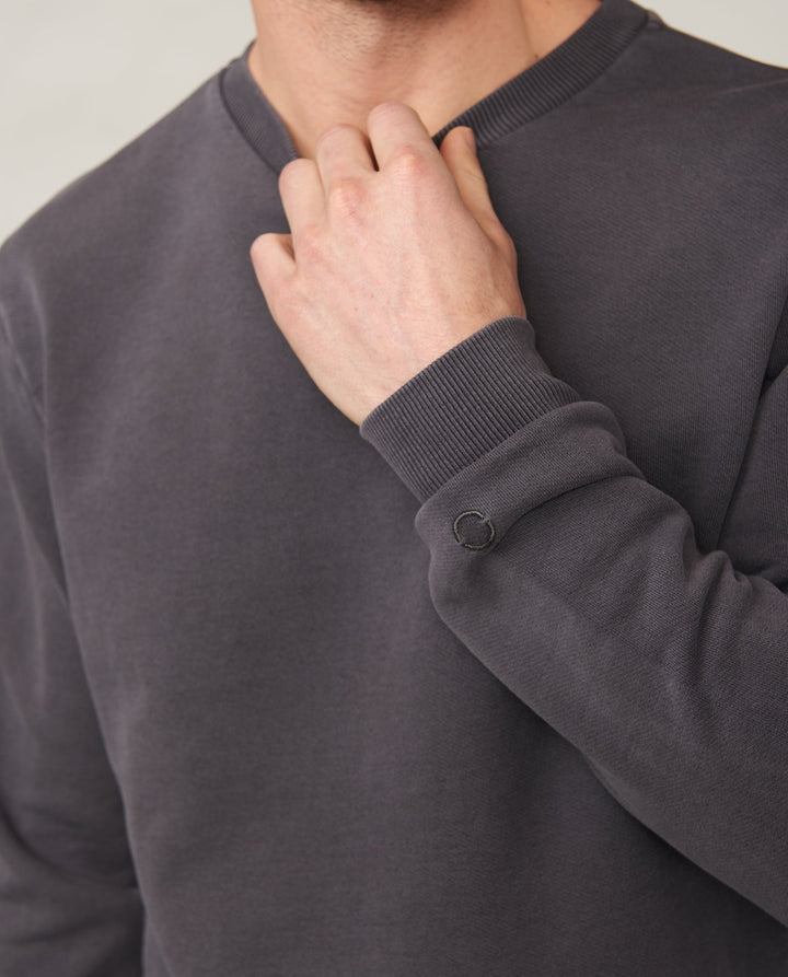 Blake French Terry Dark Stone Crewneck