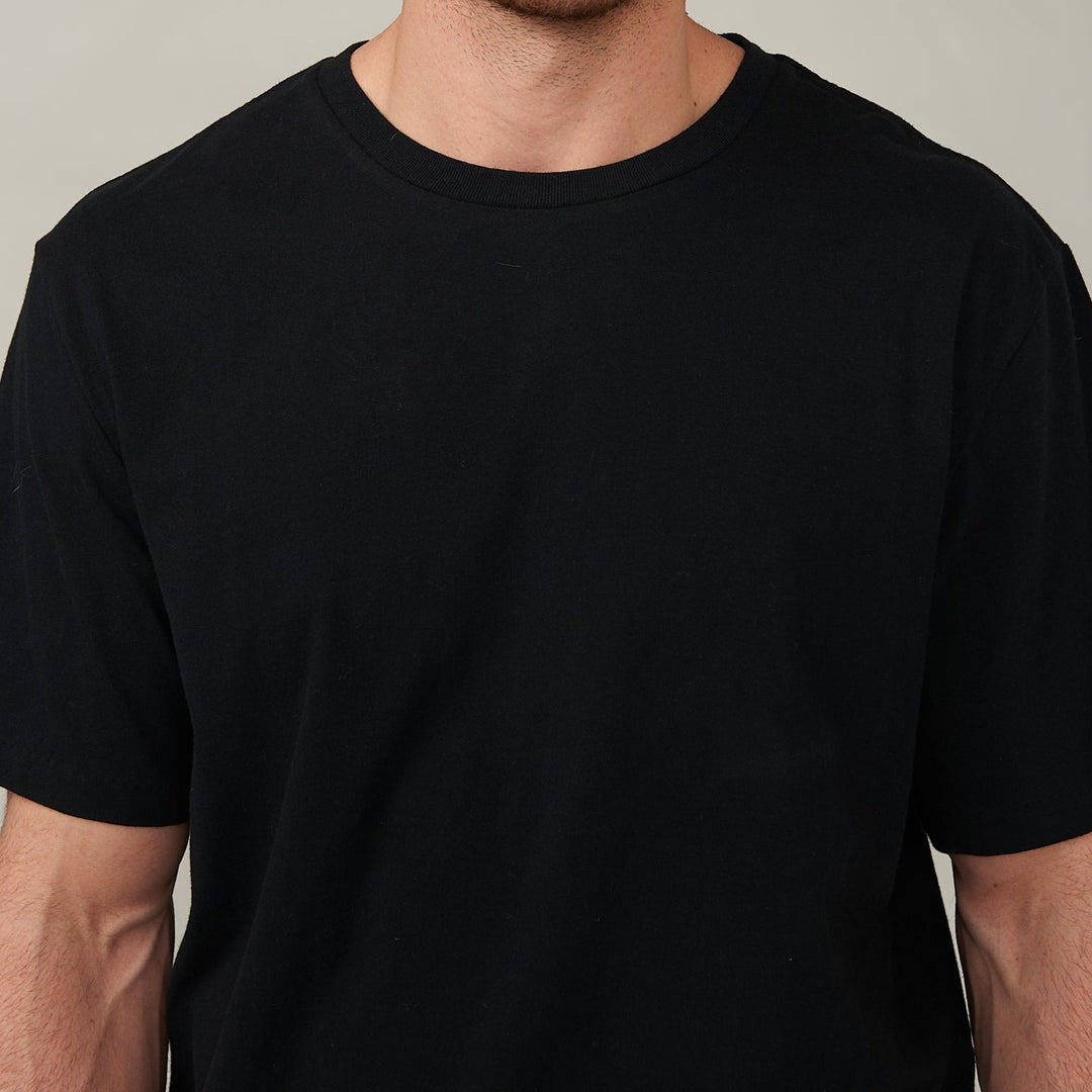 Ethan Brushed Jet Black Relaxed T