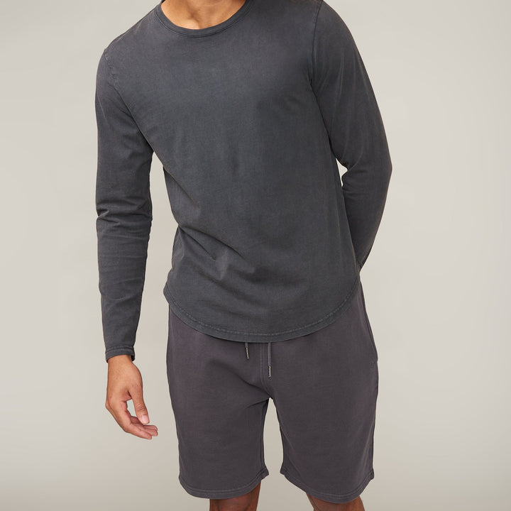 Jayden Stone Acid Wash Long sleeve Scoop T